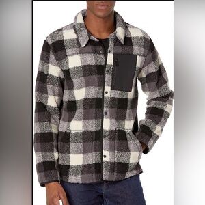 UGG Keefe Sherpa Plaid Jacket Teddy Fleece Shacket Chest Pocket Men’s Small